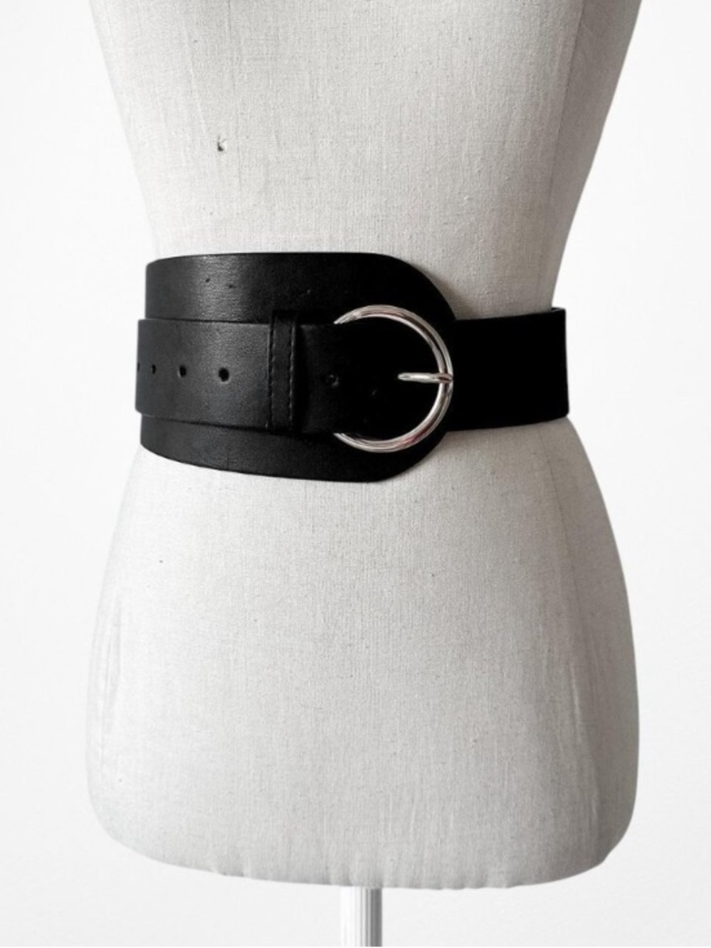 Zara Women's Black Belt with Silver Buckle